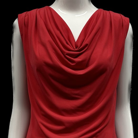 Sleeveless Red Drape Top women’s size S - Picture 1 of 6